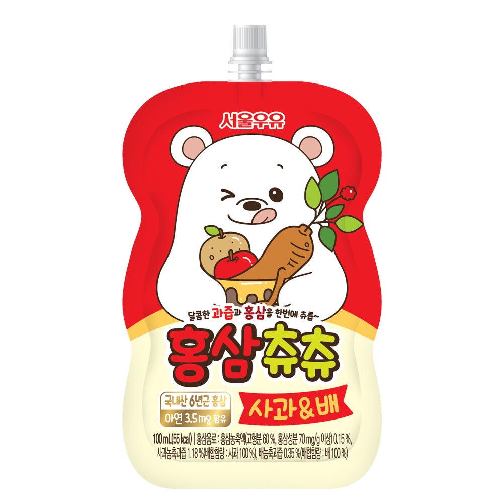CHUCHU Korean Fruit Red Ginseng For Kids - 10 gói * 100 ml