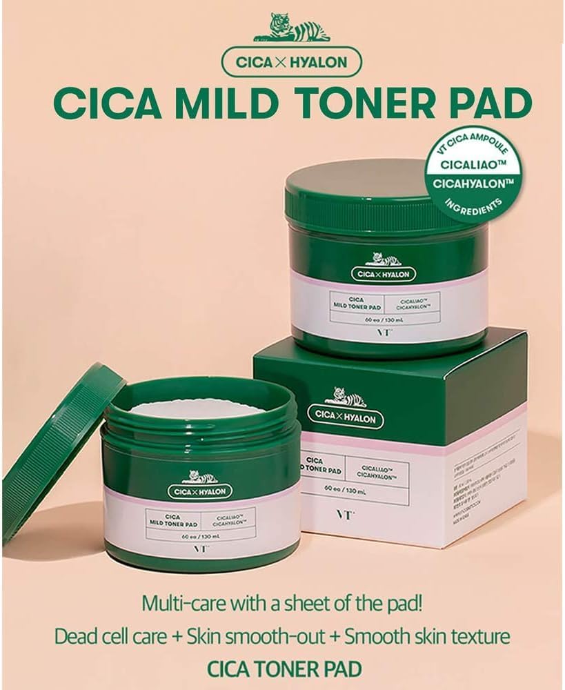 VT COSMETICS Cica Mild Toner Pad (60 Pads)