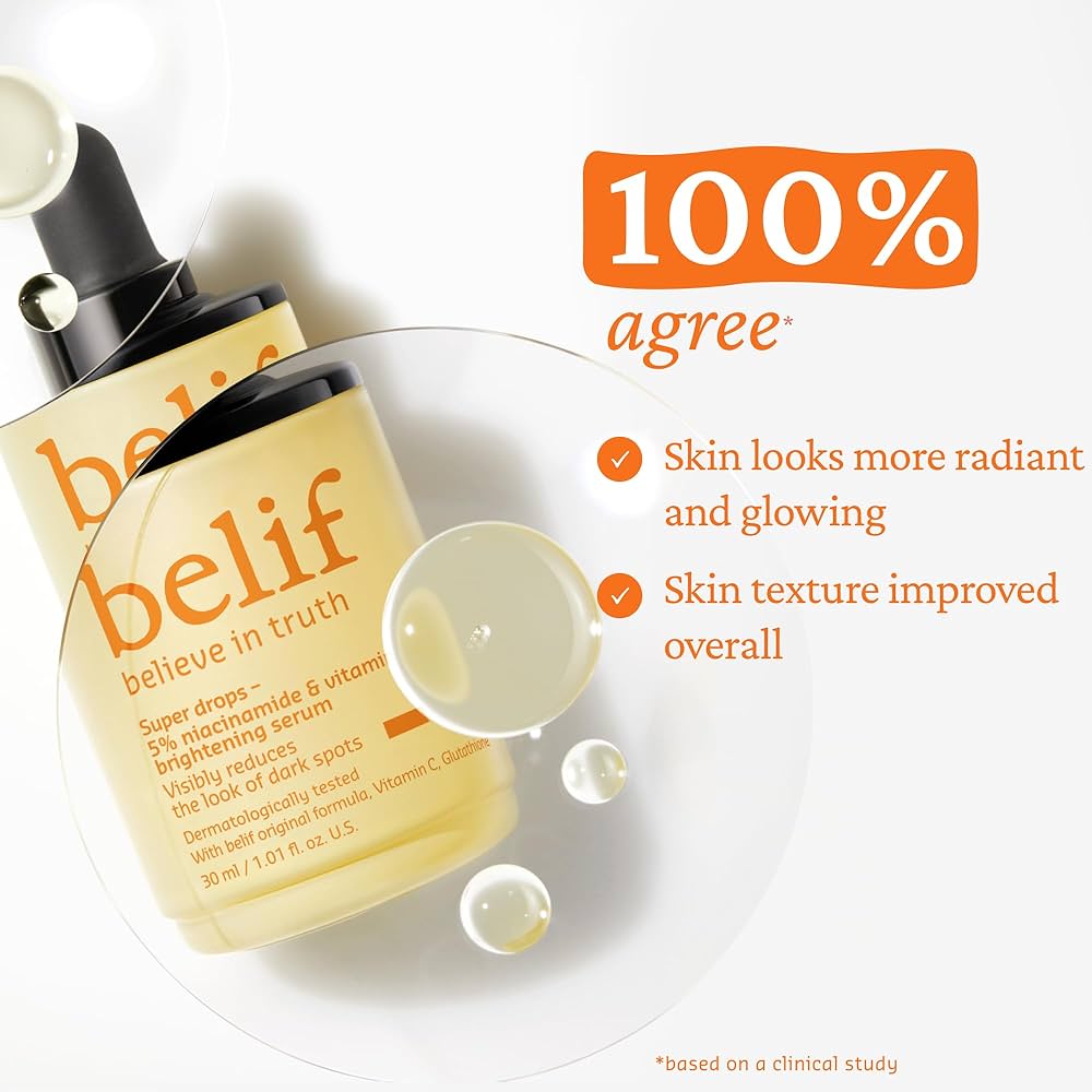 Belief Super Drops - Sérum éclaircissant à 5 % de niacinamide et de vitamine C 30 ml