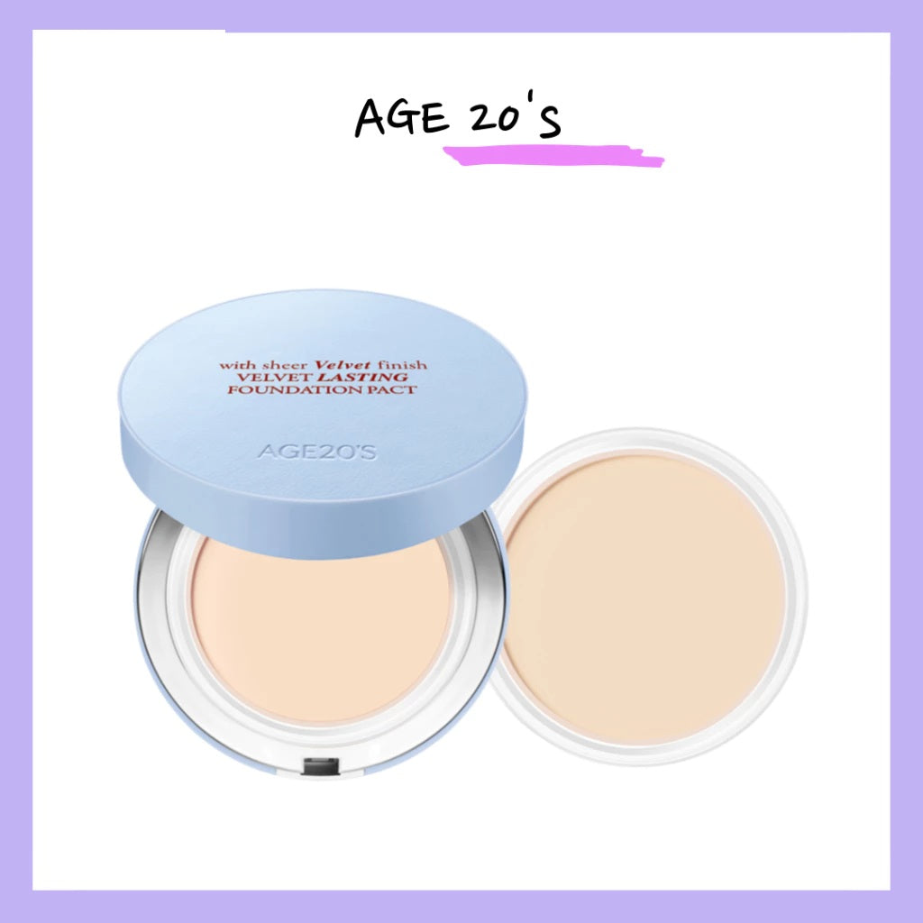 AGE20'S NEW Velvet Lasting Foundation Pact Set (14g + Refill 14g)
