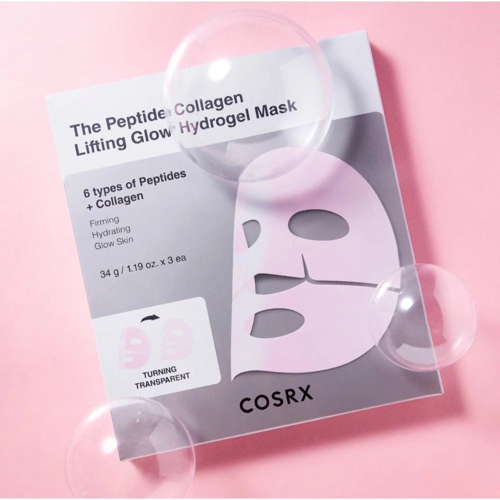COSRX The Peptide Collagen Lifting Glow Hydrogel Mask 3pcs/box