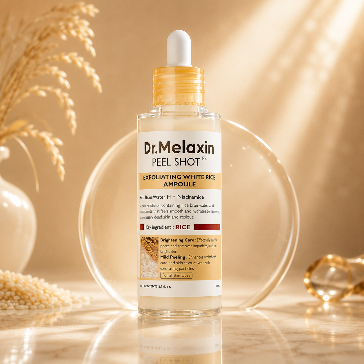 Dr.Melaxin Peel Shot Exfoliating White Rice Ampoule 80ml
