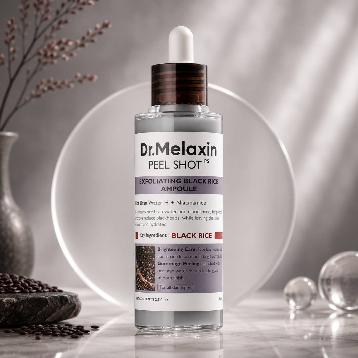Dr.Melaxin Peel Shot Exfoliating Black Rice Ampoule 80ml