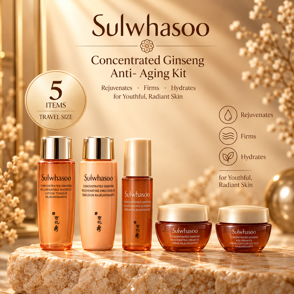 Sulwhasoo Concentrated Ginseng Anti- Aging Kit 5 items Travel Size