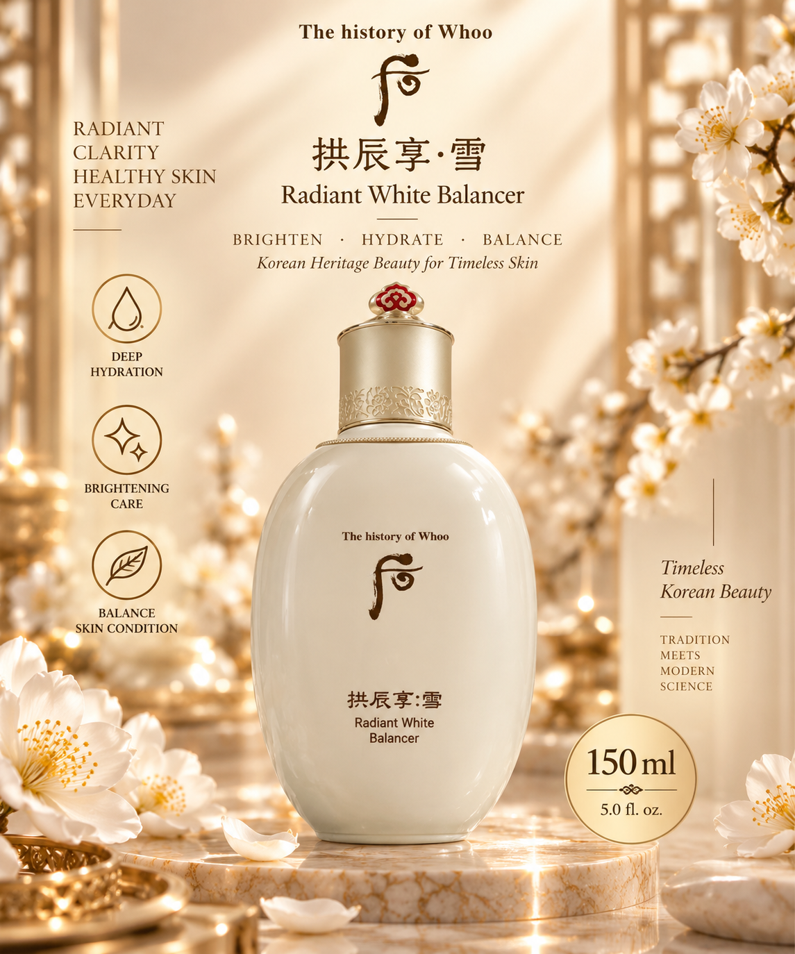 The History of Whoo Gongjinhyang:Seol Radiant White Balancer 150ml