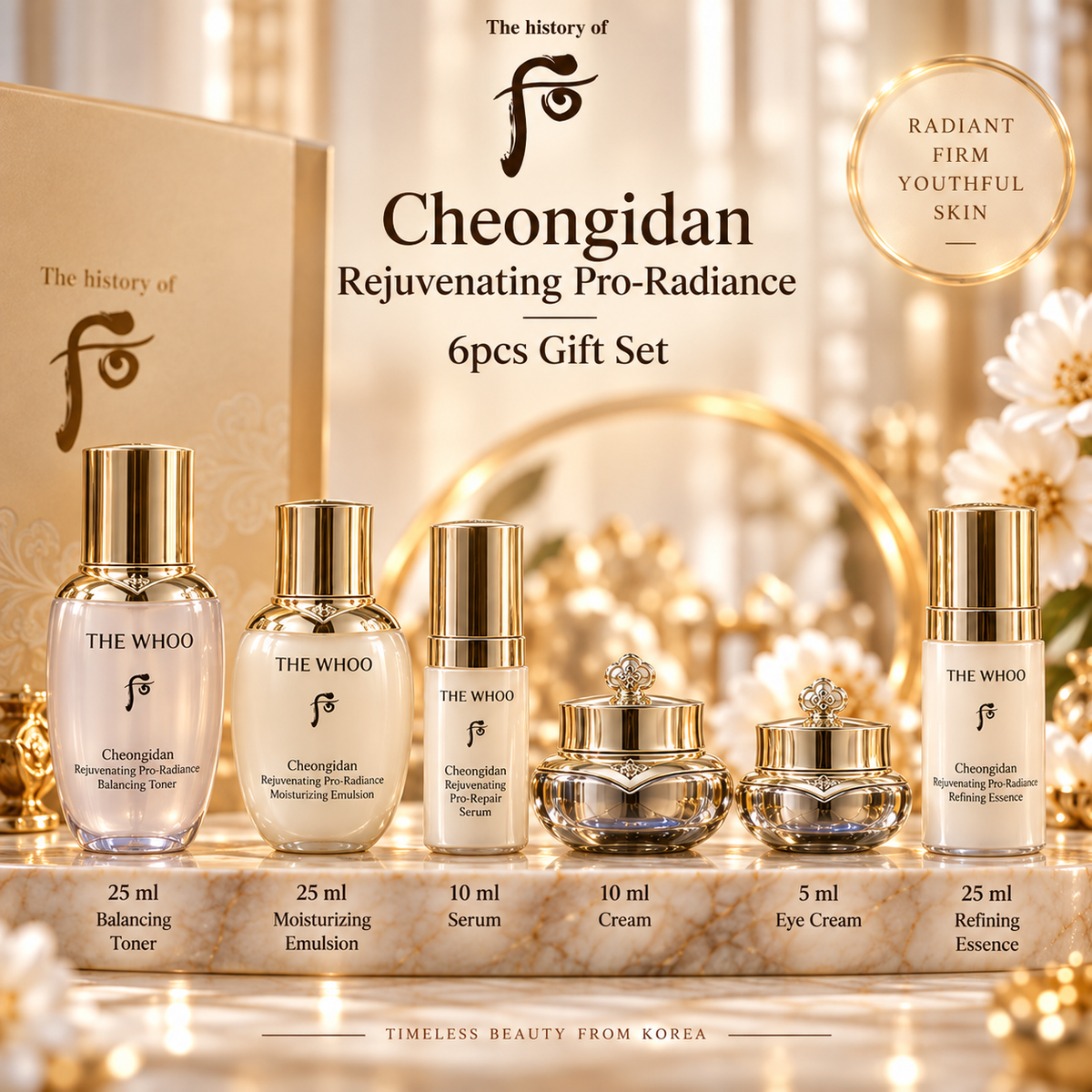 Whoo Cheongidan Rejuvenating Pro-Radiance 6pcs Gift Set