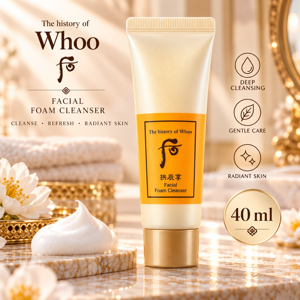 The Whoo Gongjinhyang Facial Foam Cleanser 40 ml