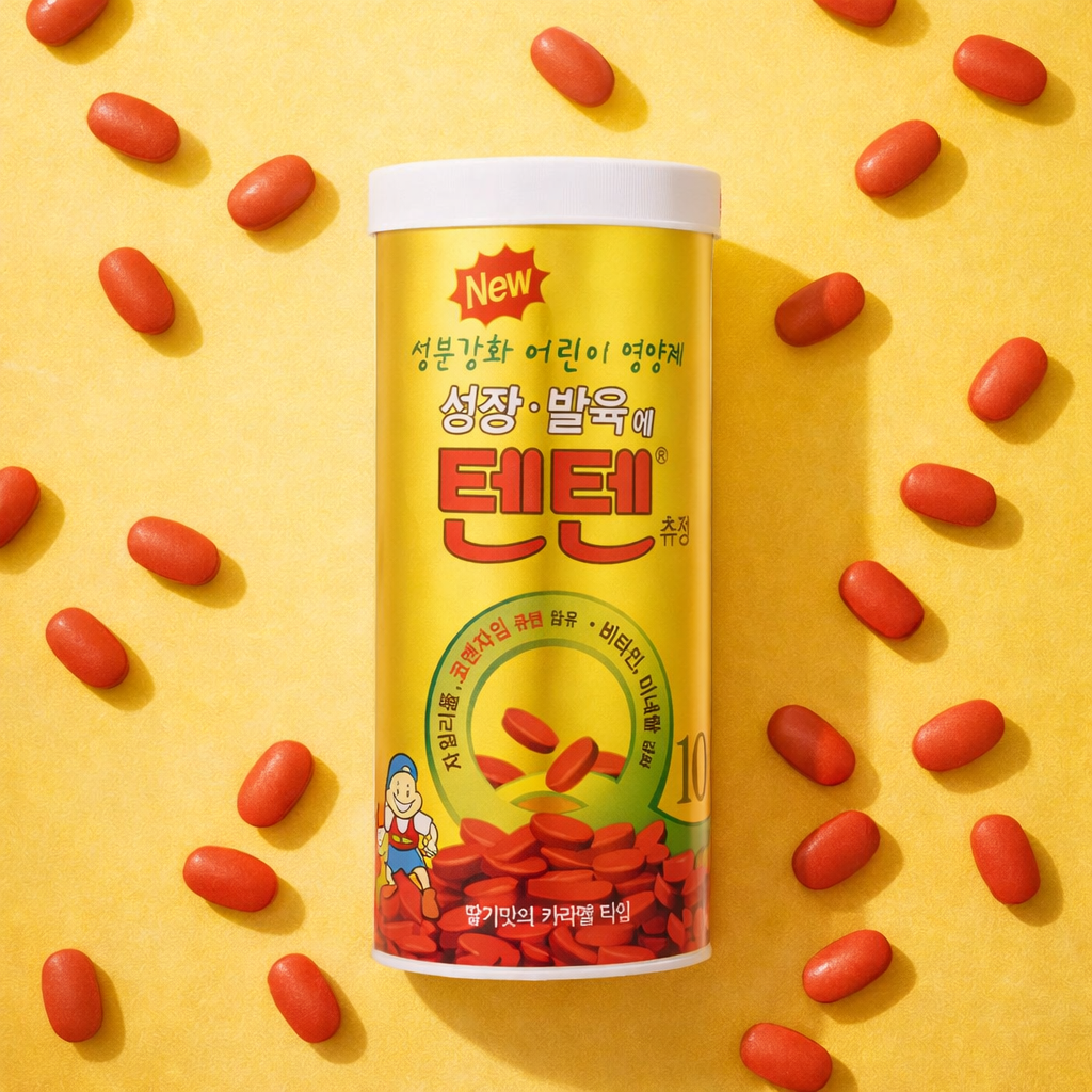 Hanmi Tenten Strawberry Chewable Candy 120pcs Fruity Korean Snack Treat- Kẹo Ten Ten tăng chiều cao cho bé