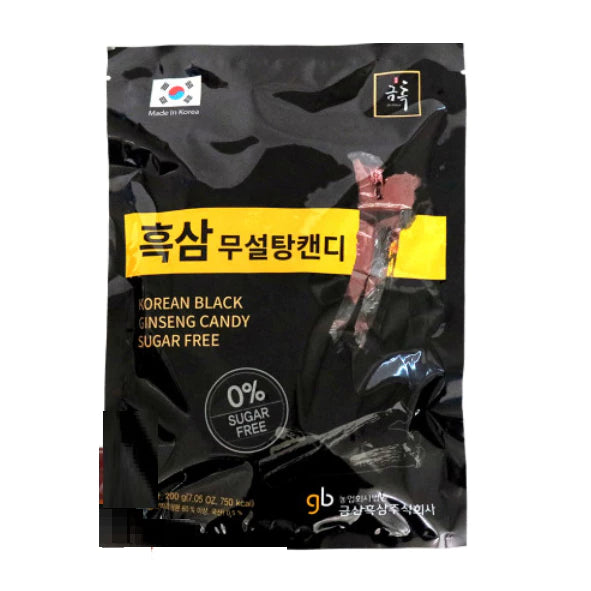 GeumHeuk Korean Black Ginseng Candy Sugar Free 200g