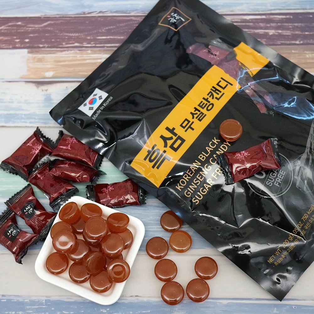 GeumHeuk Korean Black Ginseng Candy Sugar Free 200g