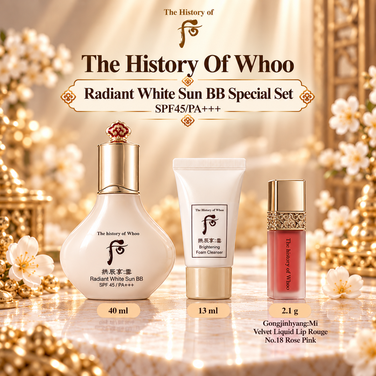 Lịch sử của Whoo Gongjinhyang Seol Radiant White Sun BB SPF45/PA+++ 40ml