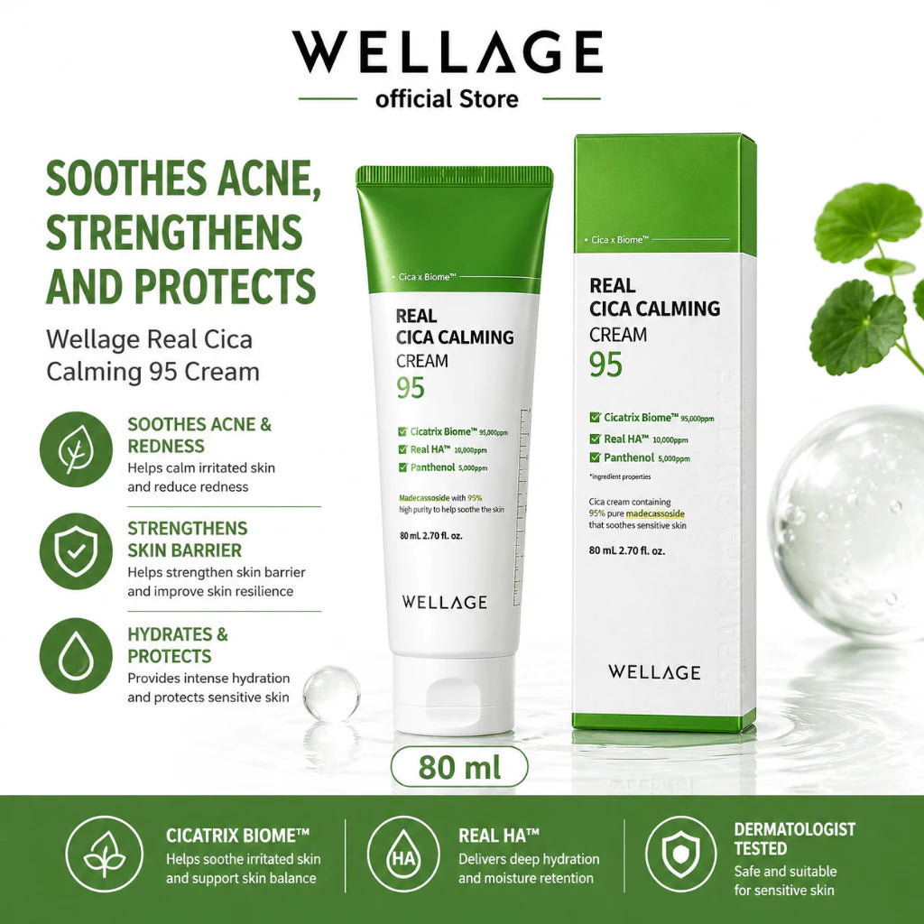 WELLAGE Real Cica Calming 95 Cream 80ml