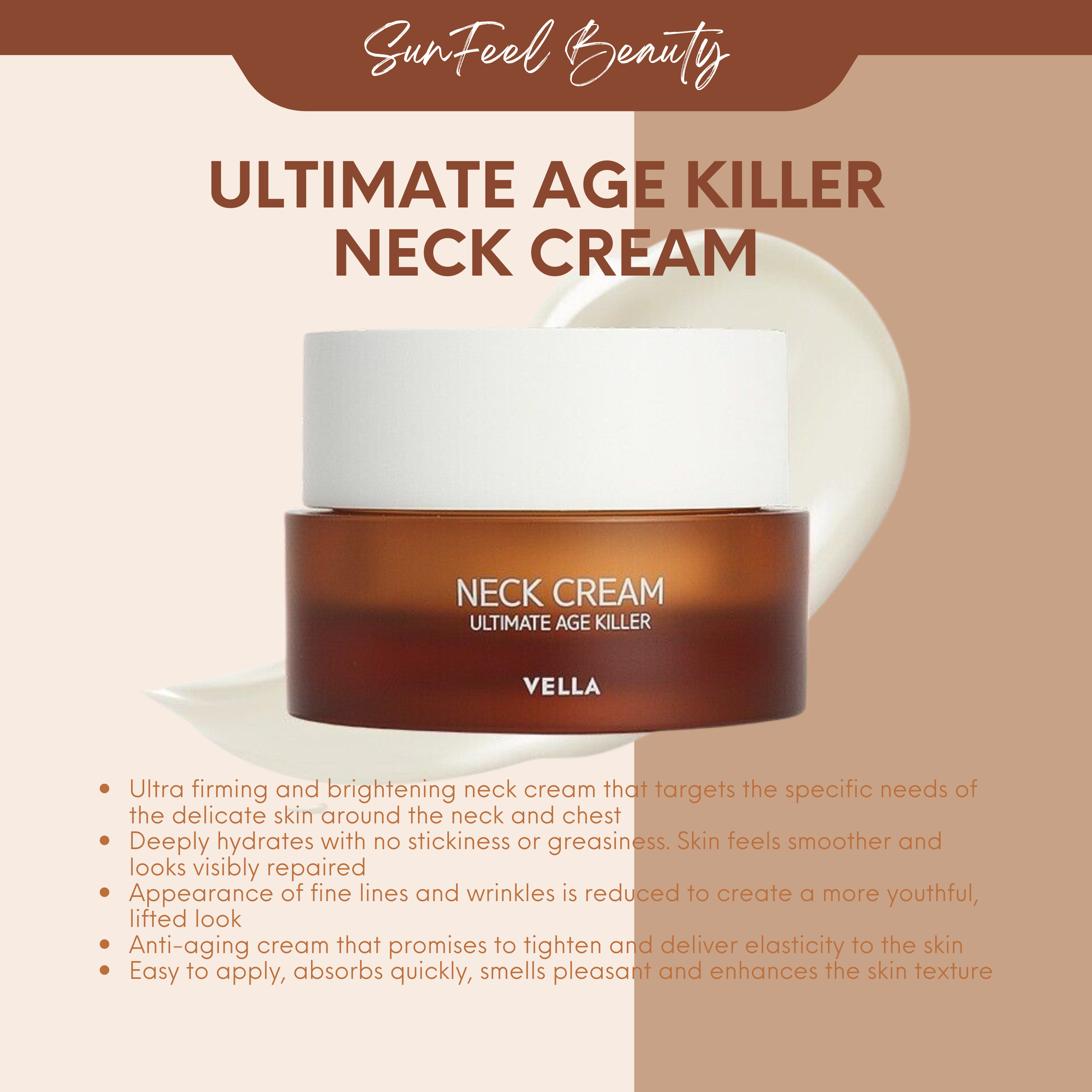 Crème pour le cou Vella Ultimate Age Killer 50 ml