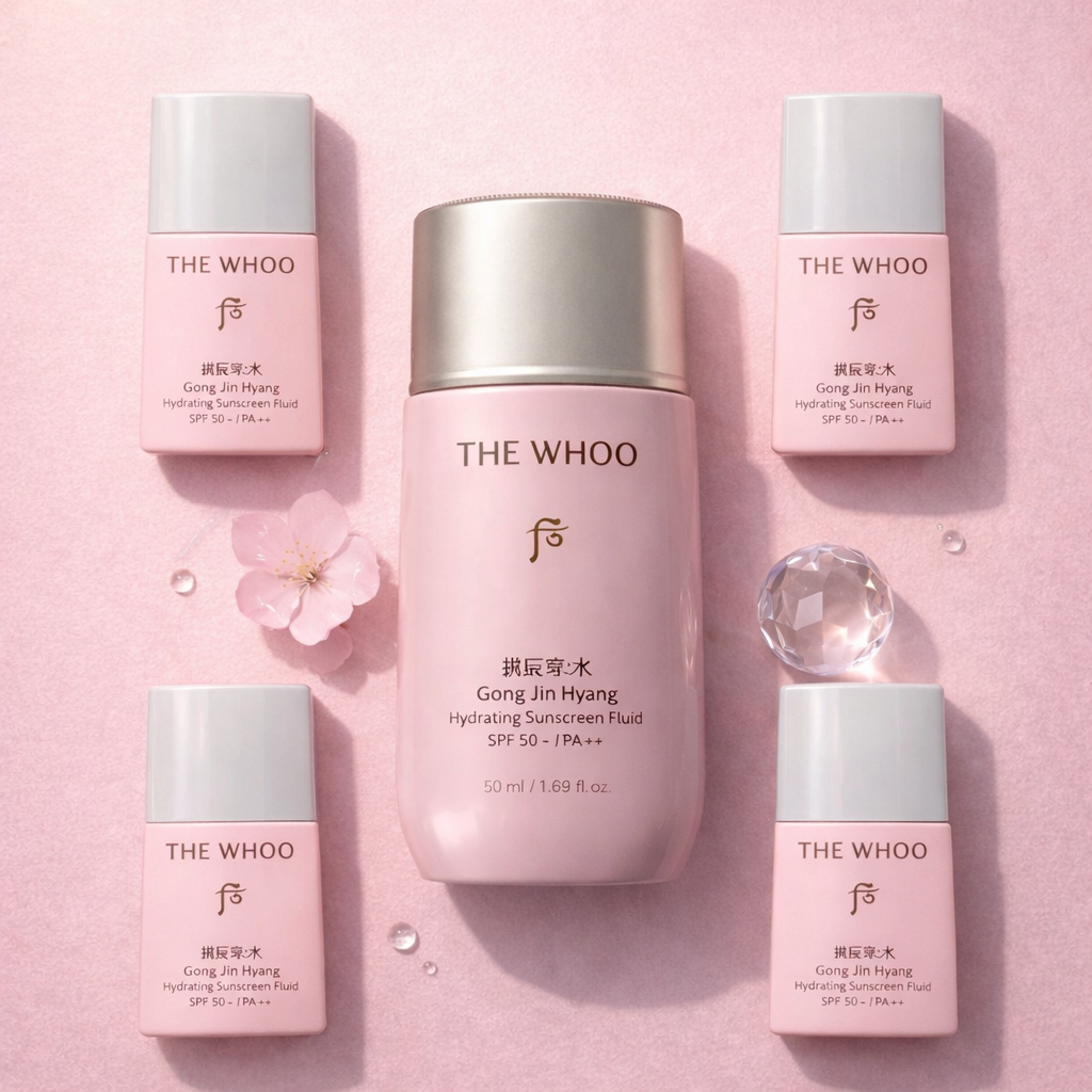 Whoo Gongjinhyang Soo Hydrating Sunscreen Fluid 60ml + 4 x13ml