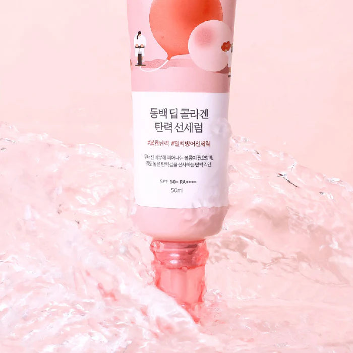 Sérum solaire raffermissant au collagène profond Camellia de Round Lab SPF 50+ PA++++ 50 ml