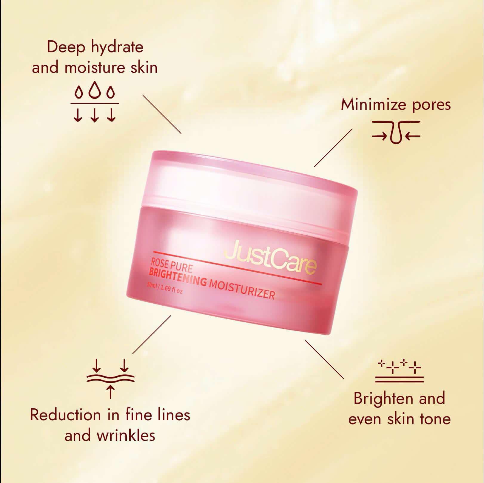 Kem dưỡng da tăng sắc tố JustCare Cream cho mặt 1,69 fl oz/50ml - Kem dưỡng ẩm cho mặt Hàn Quốc