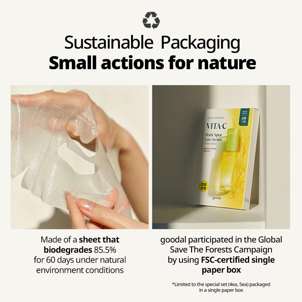 GOODAL Green Tangerine Vitamin C Mask, pack of 5 (2024 Advanced Version)