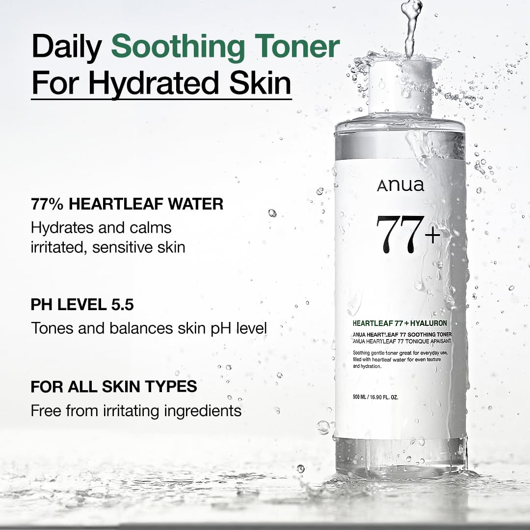 Anua Heartleaf 77 Soothing Toner I pH 5.5 Skin 500ml / 16.9 fl.oz