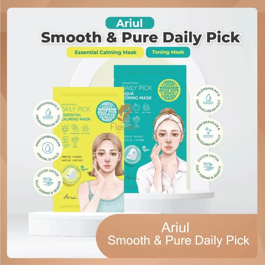 Ariul Smooth & Pure Daily Pick - Aqua Toning Mask & Essential Calming Mask
