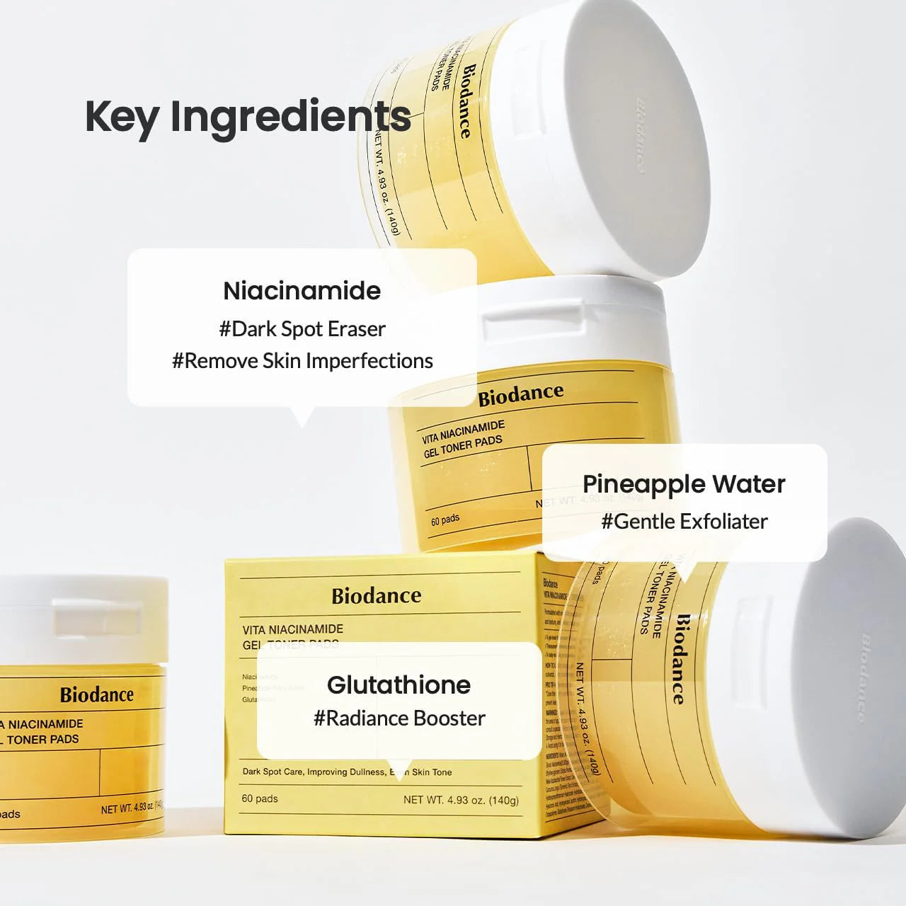 BIODANCE Vita Niacinamide Gel Toner Pads 60cps