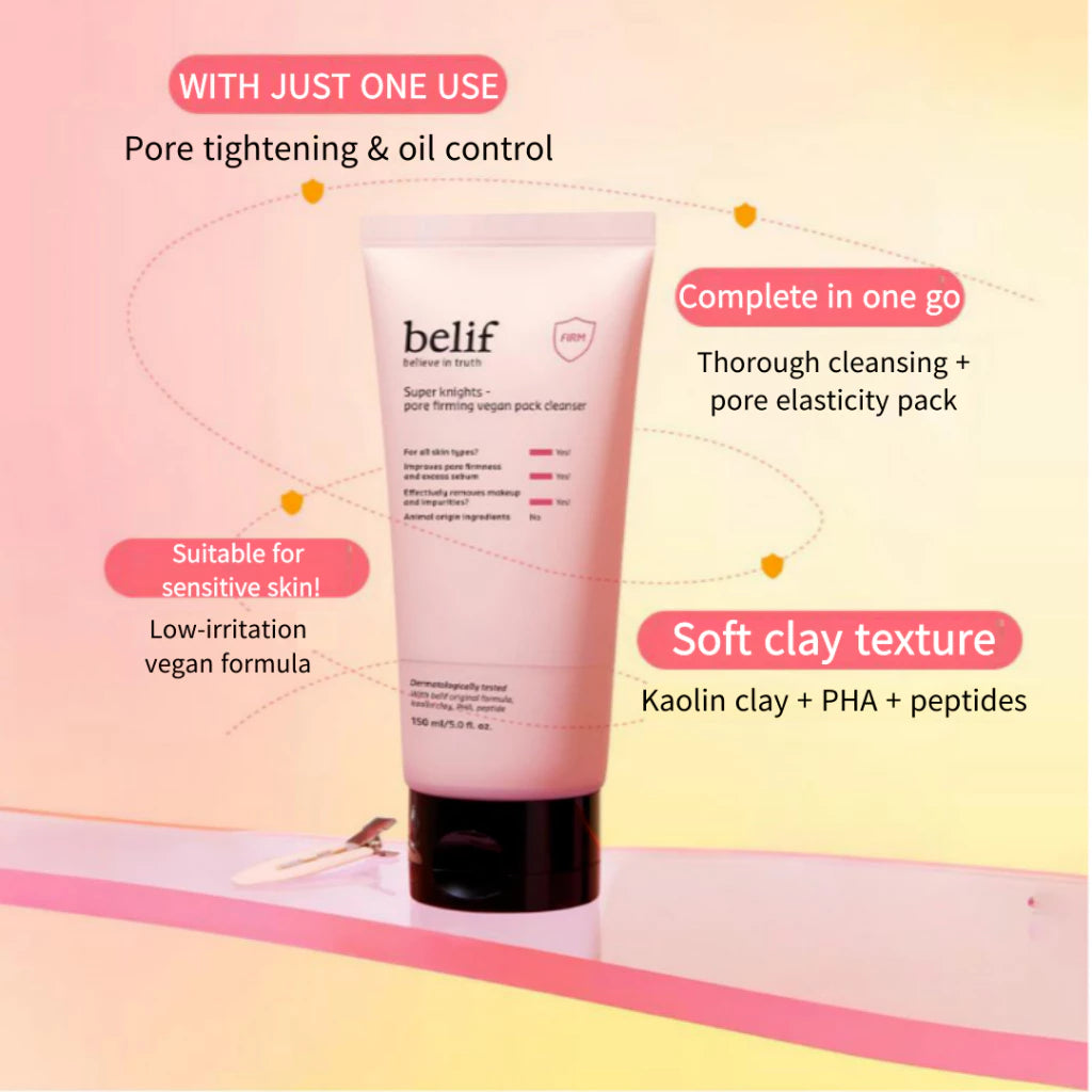 Sữa rửa mặt Belif Super Knights Pore Firming Vegan Pack 150ml
