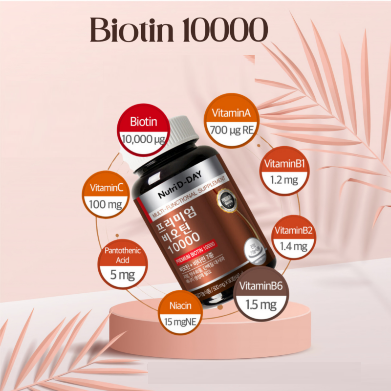 Nutri D-Day Premium Biotin 10000 mcg - 90 tablets
