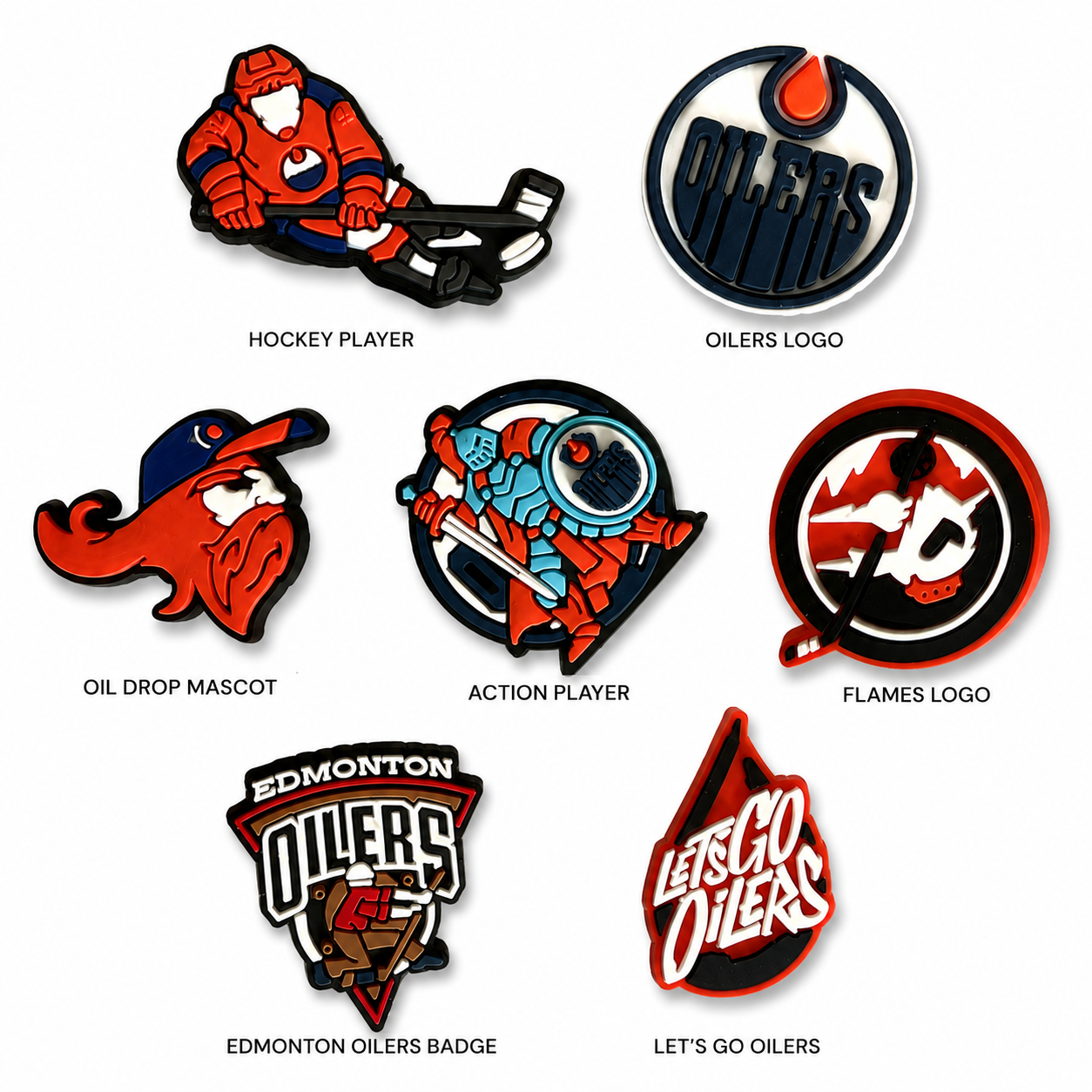 Edmonton Oilers Hockey Croc Charms Pins Accessories 7 pcs