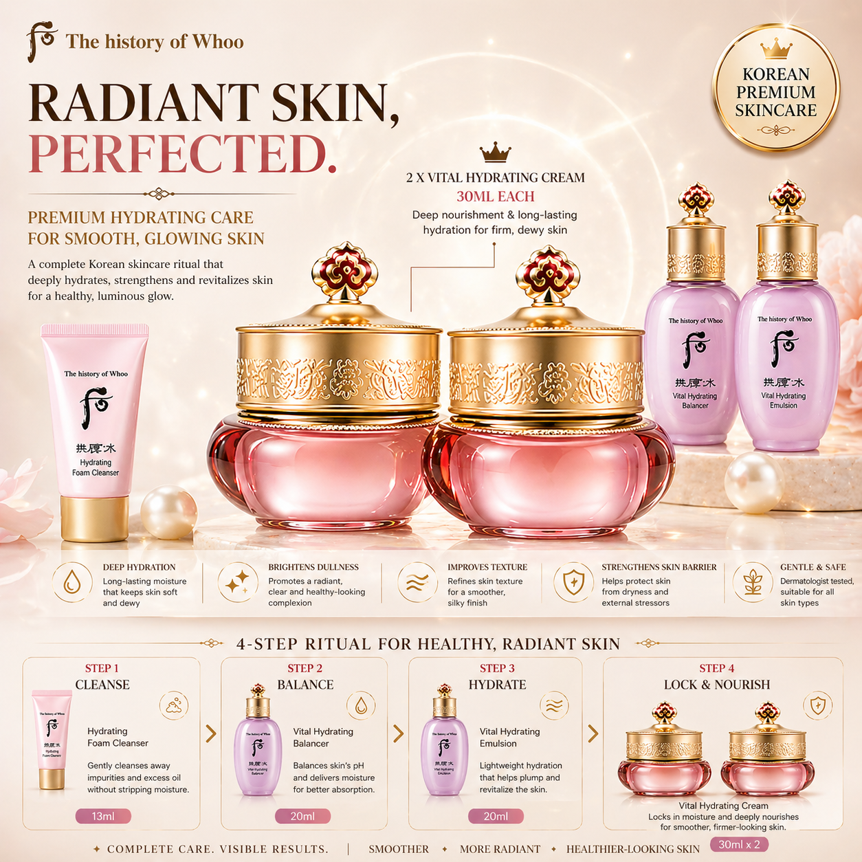 Whoo Gongjinhyang Soo Vital Hydrating Cream Duo Set