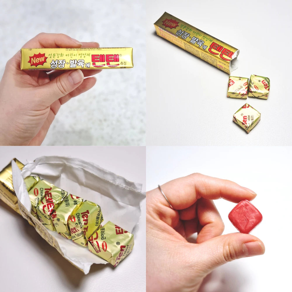 Hanmi Tenten Strawberry Chewable Candy 120pcs  Fruity Korean Snack Treat- Kẹo Ten Ten tăng chiều cao cho bé