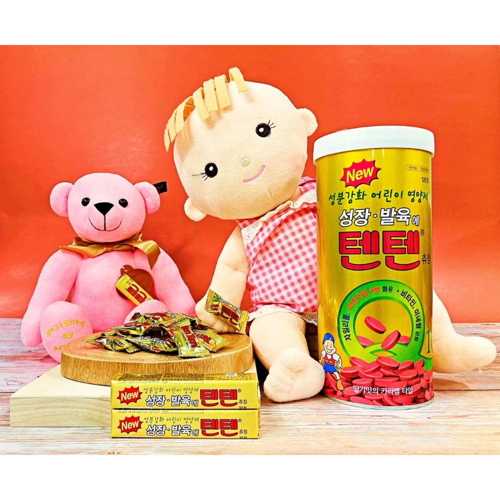 Hanmi Tenten Strawberry Chewable Candy 120pcs  Fruity Korean Snack Treat- Kẹo Ten Ten tăng chiều cao cho bé