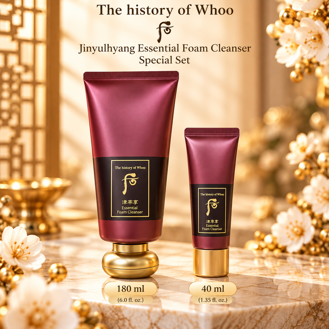 Whoo Jinyulhyang Essential Foam Cleanser Set 180ml