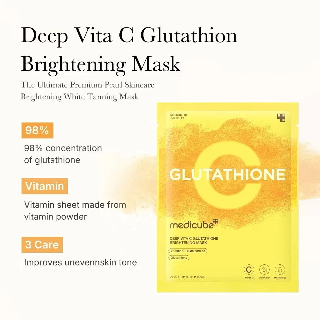MEDICUBE Deep Vita C Glutathione Brightening Mask - 27ml x 1 Sheet