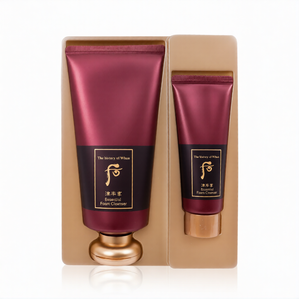 The History of Whoo Jinyulhyang Essential Foam Cleanser Set 180ml + 40ml, Cranberry