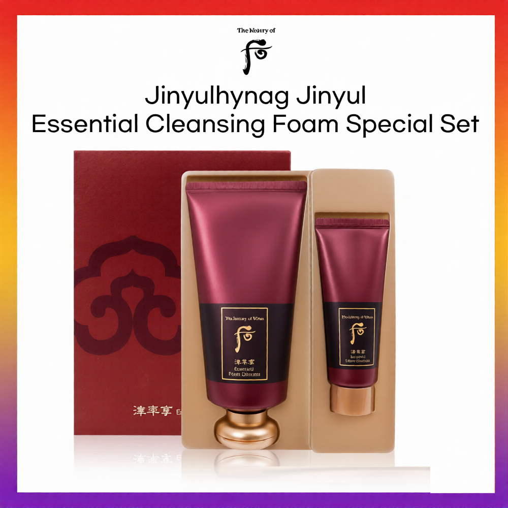 The History of Whoo Jinyulhyang Essential Foam Cleanser Set 180ml + 40ml, Cranberry