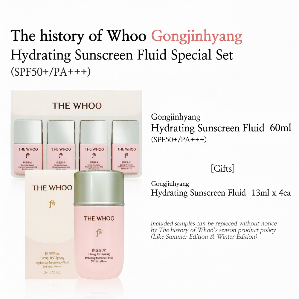 The History of Whoo Gongjinhyang Soo Hydrating Sunscreen Fluid 60ml + 4 x13ml