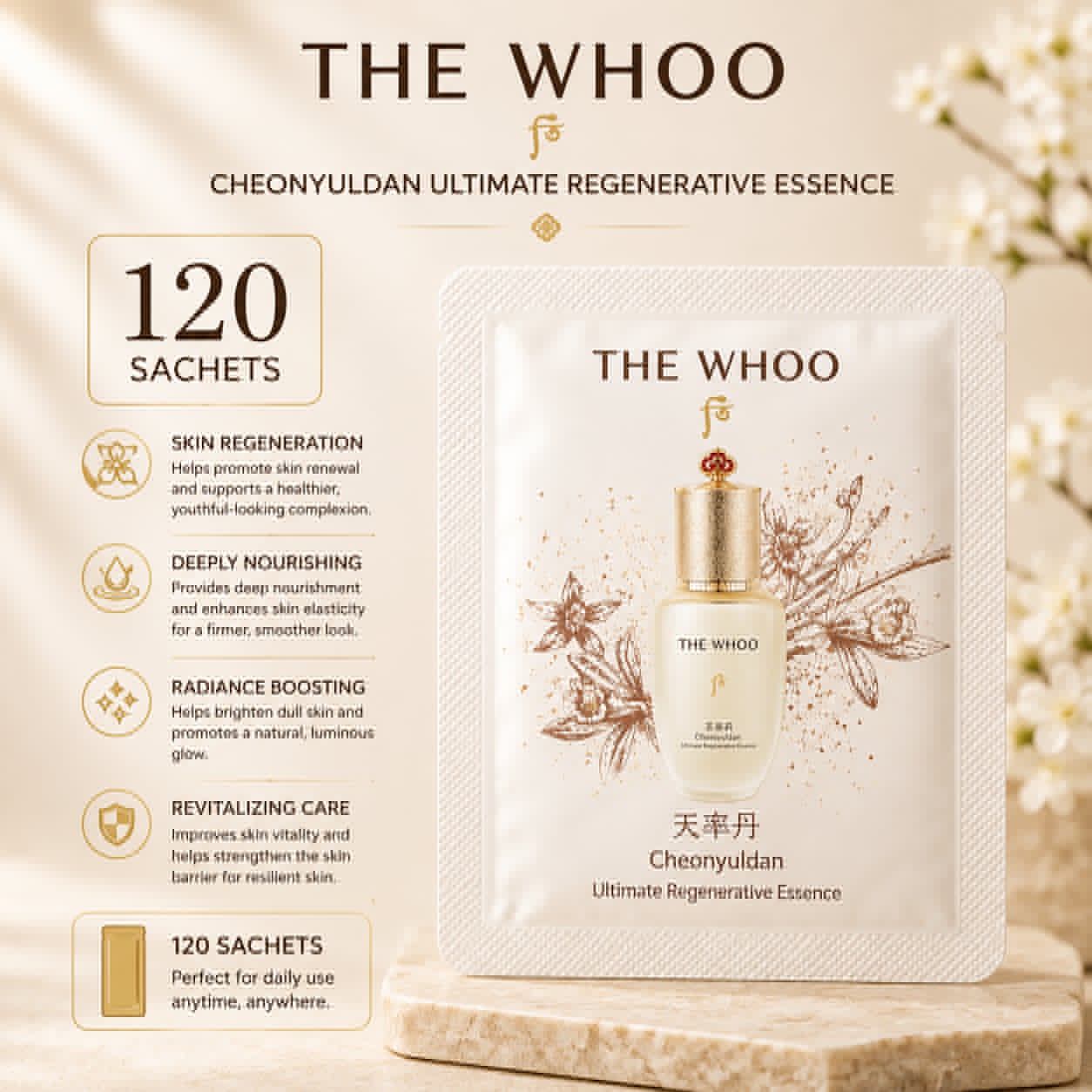 Whoo Cheonyuldan Ultimate Regenerating Essence 1ml* 120 pcs