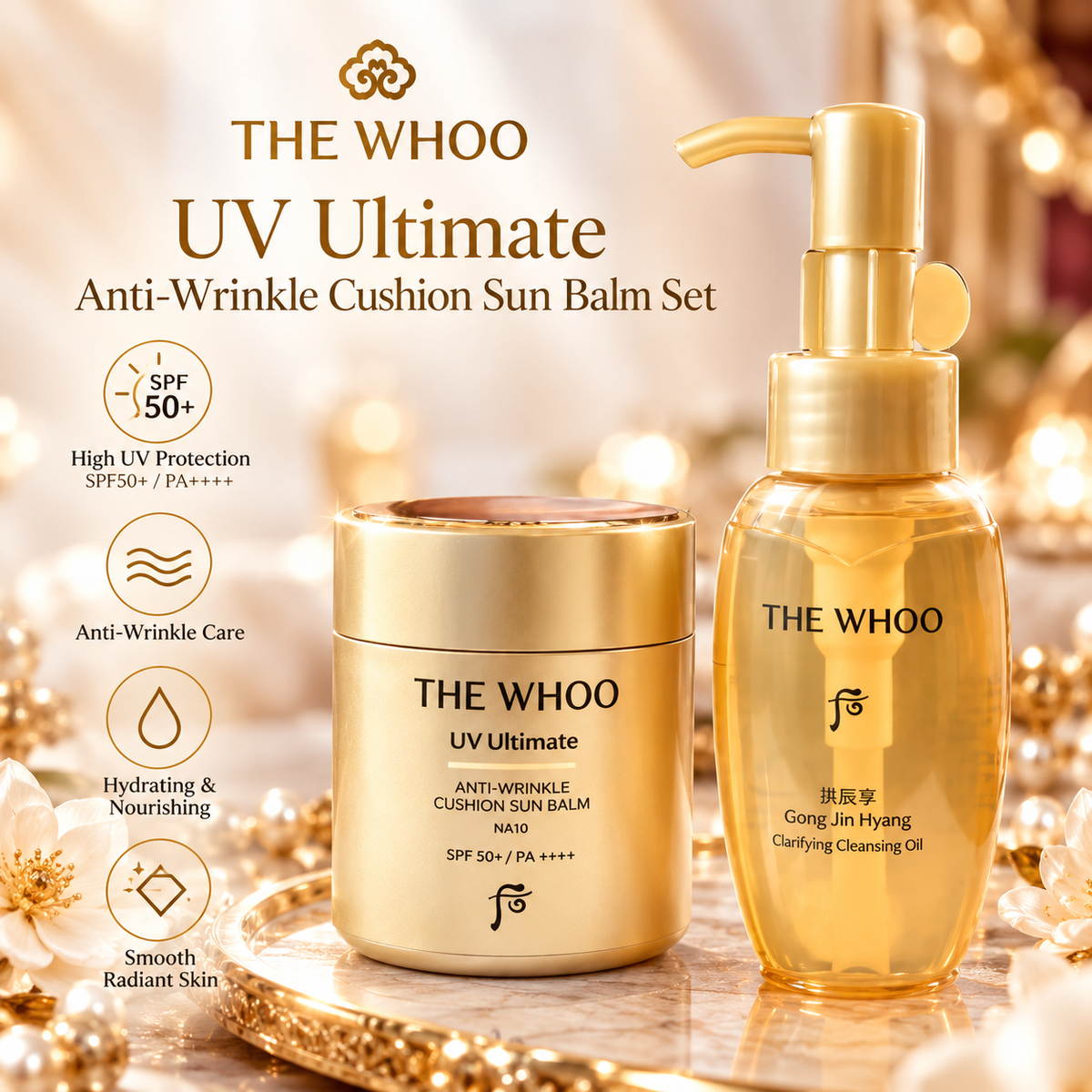 The  Whoo UV Ultimate Anti-Wrinkle Cushion Sun Balm Set