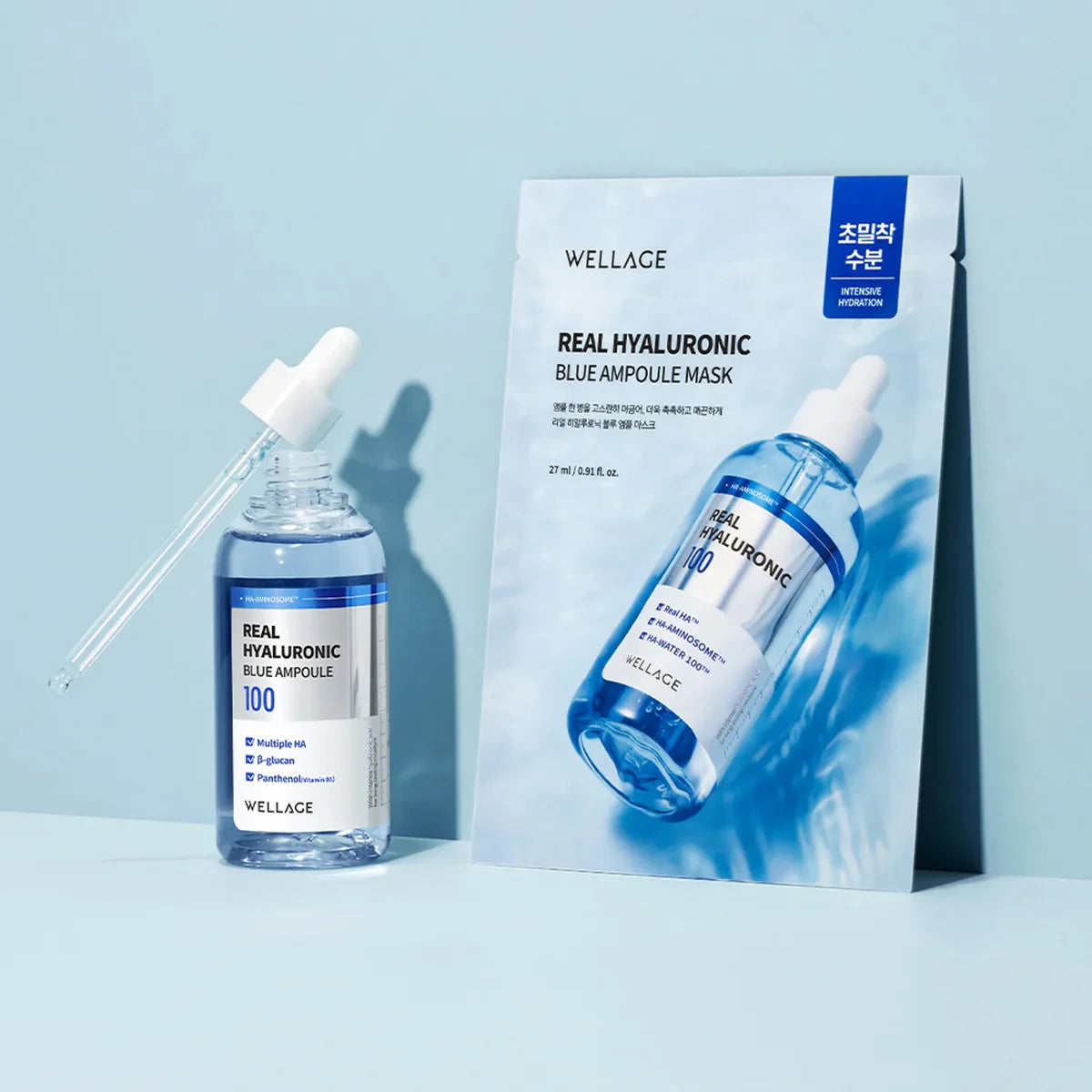 WELLAGE Real Hyaluronic Blue Ampoule Mask 5 sheets