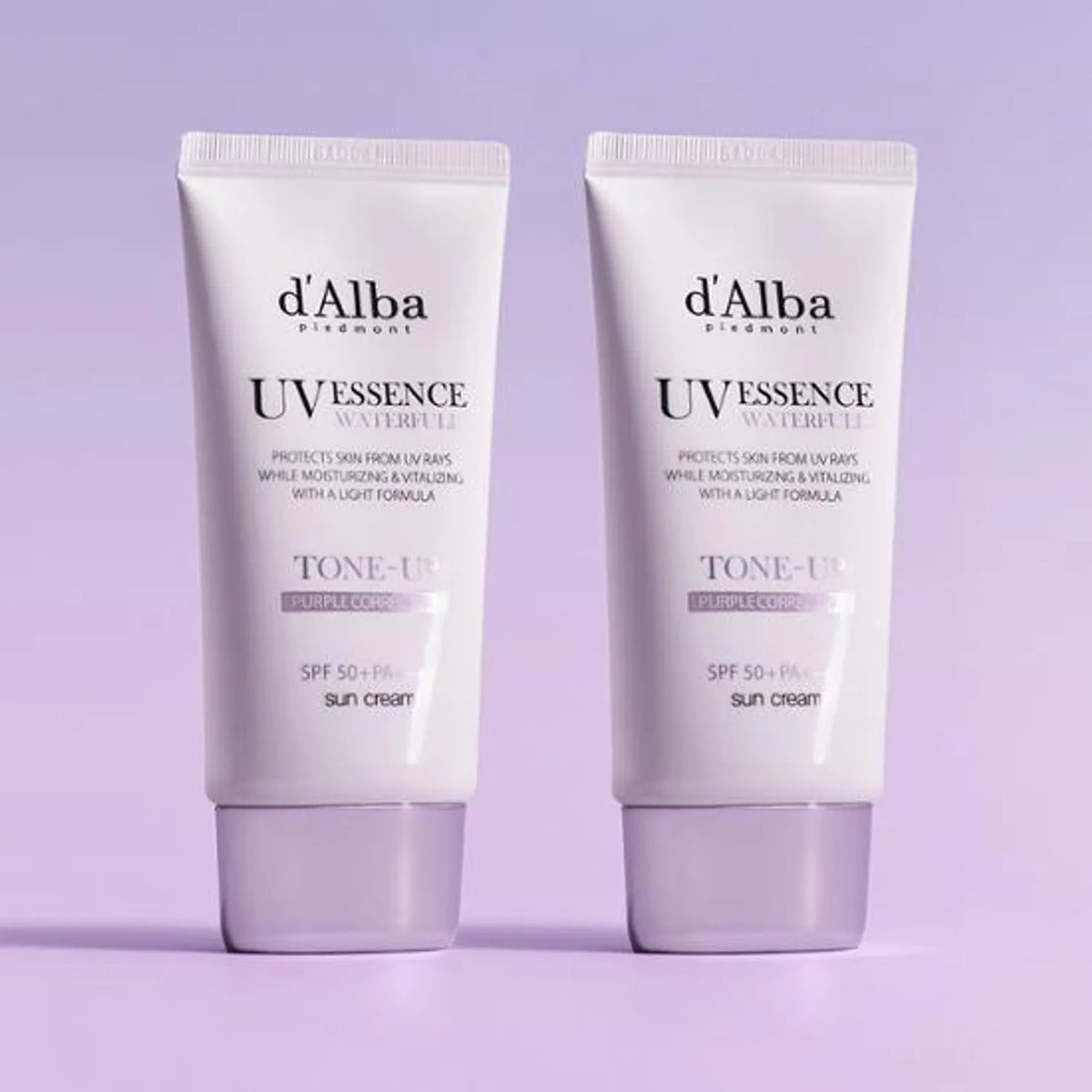 d'Alba Waterfull UV Essence Tone Up Crème Solaire Correctrice Violette SPF 50+ PA++++ 50 ml + 50 ml