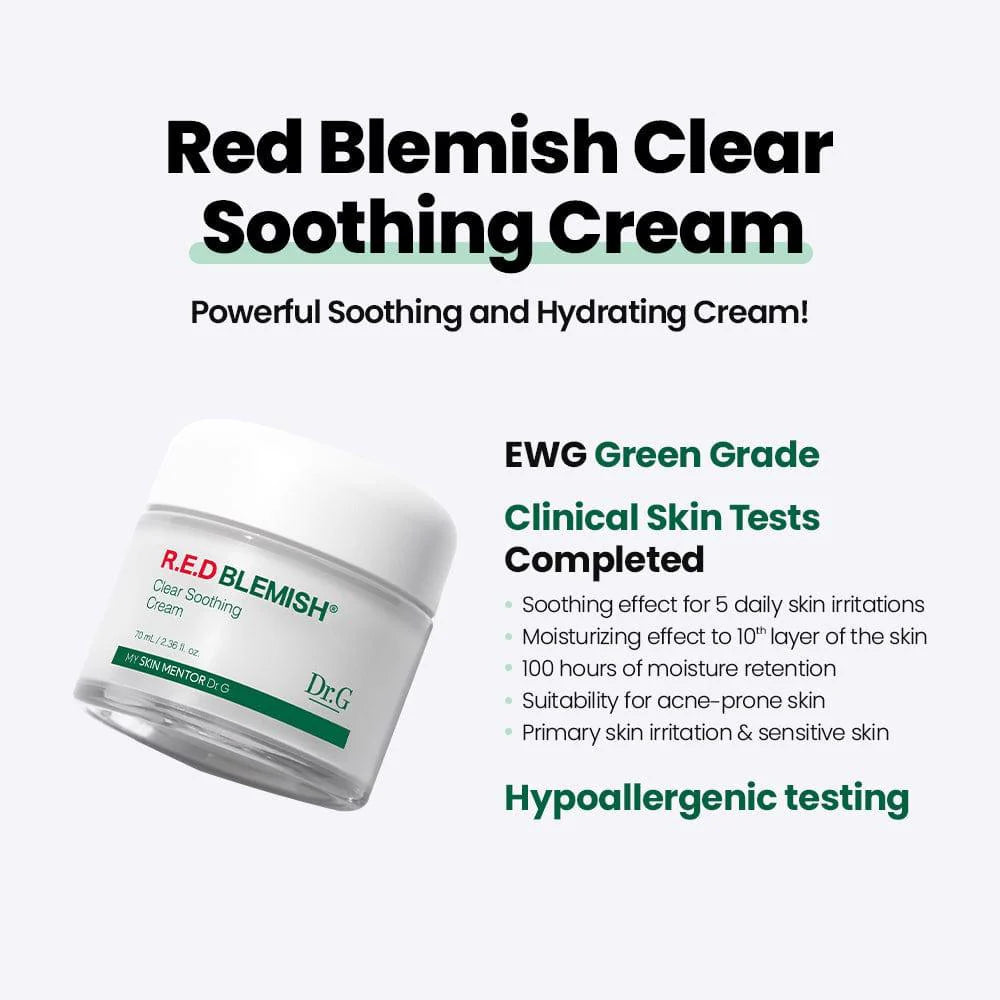Kem làm dịu da Dr.G RED Blemish Clear 70ml