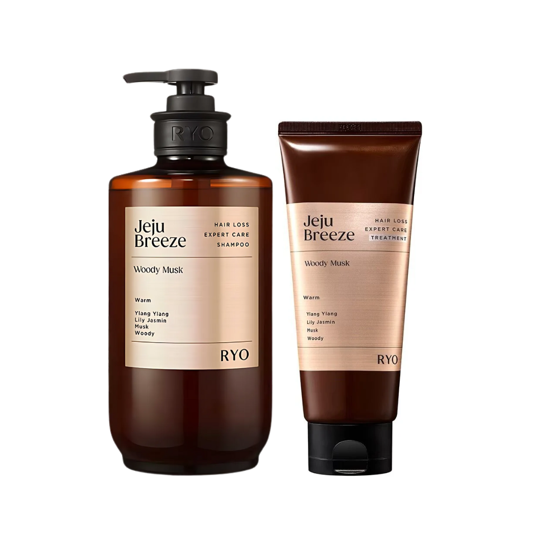 Ryo Hair Loss Expert Care Jeju Breeze Woody Musk Shampoo Treatment Set 585ml + 200ml